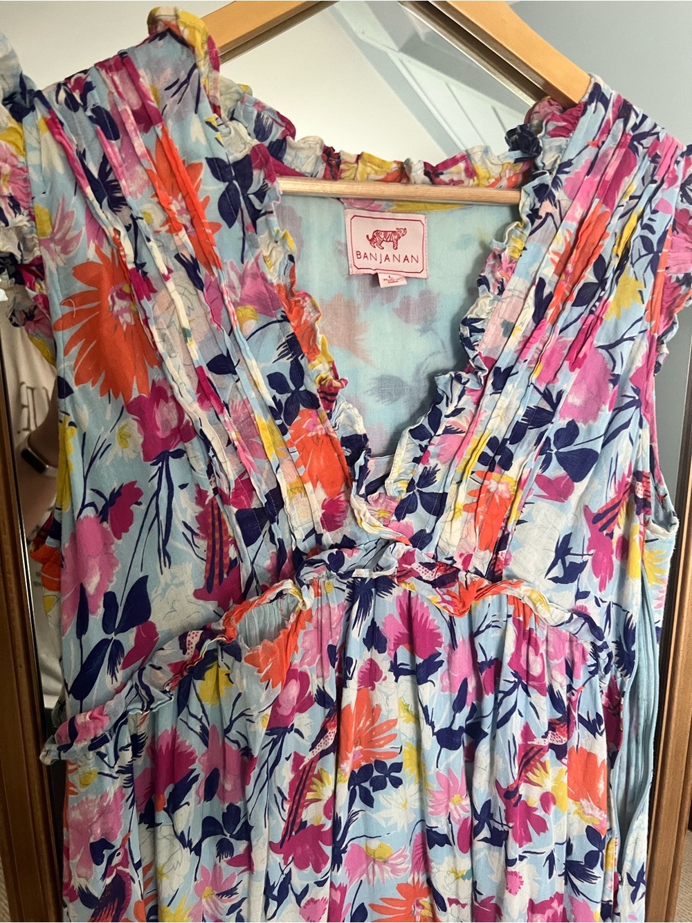 Banjanan Floral Ruffle V-Neck Maxi Dress - Multi - Picture 2 of 5